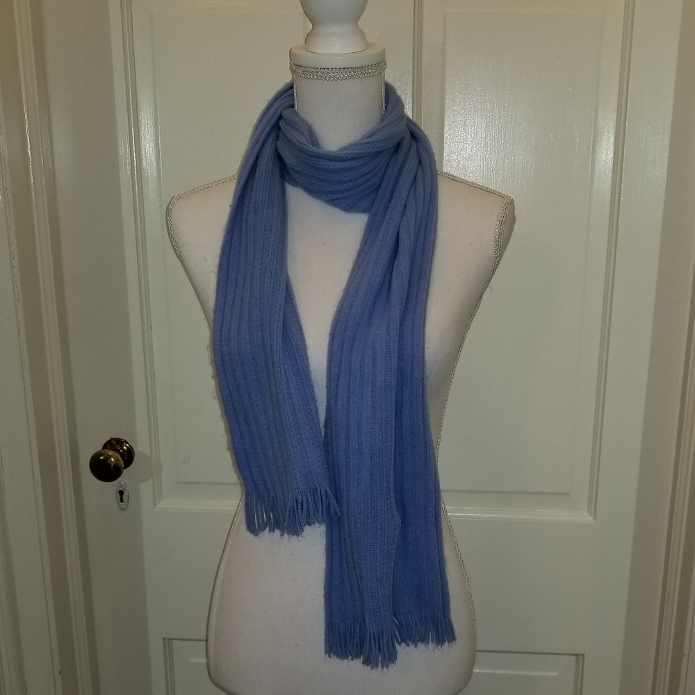 Blue Scarf with Fringe